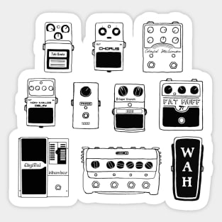 Guitar Pedals Illustration Gifts For Musicians Music Gear Shirts For Guitarists Sticker